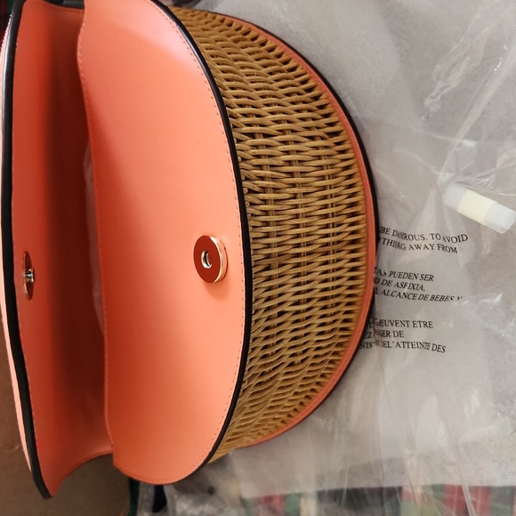 Kate Spade Pink Squeeze Wicker Leather 3d Grapefruit Crossbody Bag NWT - Picture 3 of 5